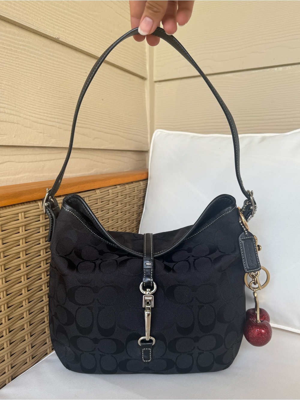 vintage Coach Hampton Signature clip hobo shoulder bag